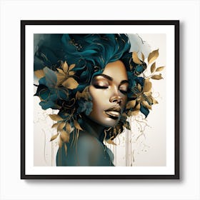 Gold And Blue Art Print