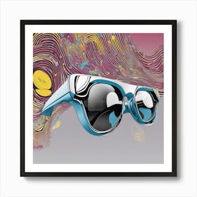 New Poster For Ray Ban Speed, In The Style Of Psychedelic Figuration, Eiko Ojala, Ian Davenport, Sci (3) Art Print