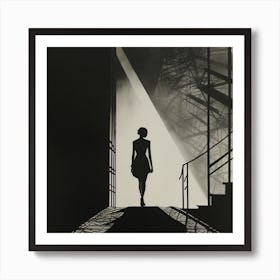 Woman In Black And White 1 Art Print