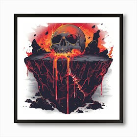 Skull On Fire 1 Art Print