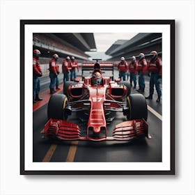 Racing car pit stop Created by using Imagine AI Art Art Print