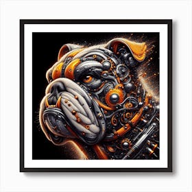 Bulldog With Gears Art Print