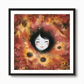 Sunflower Girl 1 Art Print