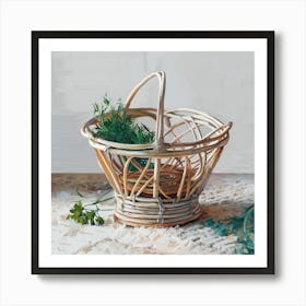 Basket Of Herbs 1 Art Print