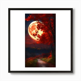 Full Moon In The Forest 3 Art Print