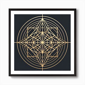 Geometric Golden Star Art Print