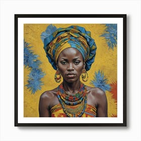 African Woman in Traditional Clothes Art Print