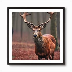 Stag In The Woods Art Print
