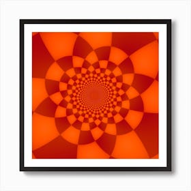 Fractal Artwork Abstract Background Orange Art Print