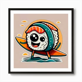 Sushi Surfboard Art Print