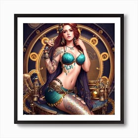 Steampunk Mermaid 7 Art Print