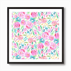 Spring Days Pink Square Art Print