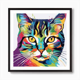 Colorful Cat Art Print