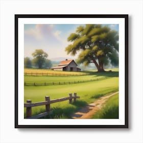 Farm Landscape Wallpaper 1 Art Print