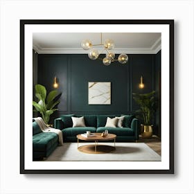 Green Living Room 2 Art Print