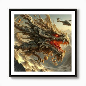 Dragon In The Mountains Art Print