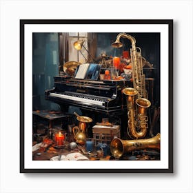 Saxophones Art Print