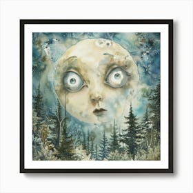 Moon In The Forest 1 Art Print