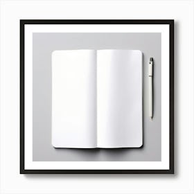 Mock Up Blank Pages Open Book Spread Unmarked Writable Notebook Journal White Clean Min (14) Art Print