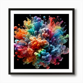 Colorful Paint Splashes Art Print