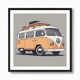 Vw Bus Canvas Print Poster