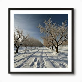 Orchard In The Snow Art Print