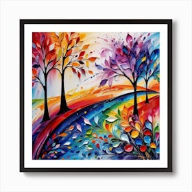 Colorful Trees 1 Art Print