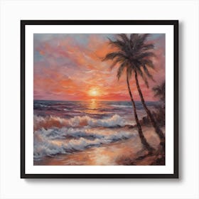 Sunset At The Beach Art Print