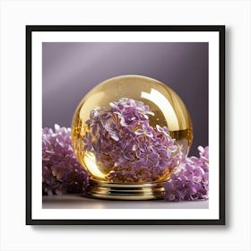 Lila Flower In A Glass Ball Art Print