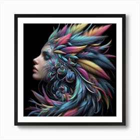 Feathered Woman 2 Art Print