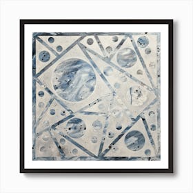 Grey, black and white abstract painting 1 Art Print