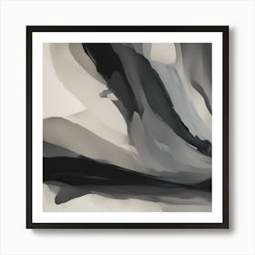 Abstract Black And White Painting 8 Art Print