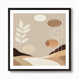 Abstract boho Landscape Art Print