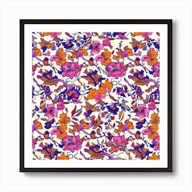 Tulip Tide London Fabrics Floral Pattern 7 Art Print