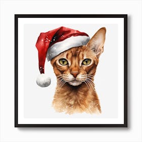 Santa Claus Cat 14 Art Print