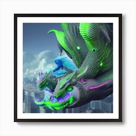 cyborg dragons Art Print