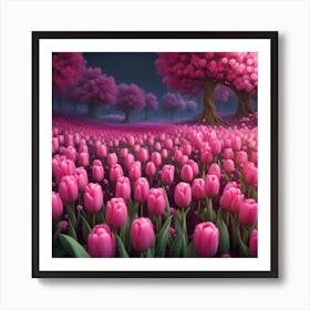 Pink Tulips Art Print