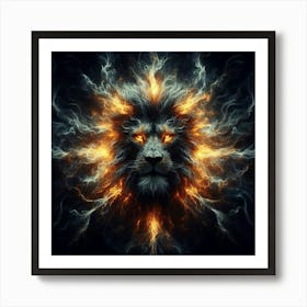 Fire Lion 5 Art Print