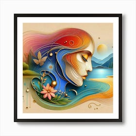 A lady's face 7 Art Print