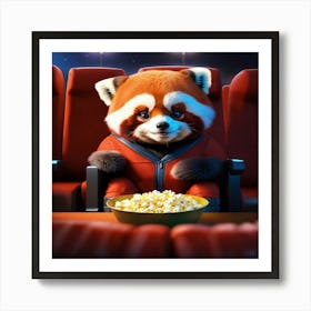 Red Panda At The Cinema 1 Art Print