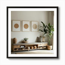 Living Room With A Bench Art Print