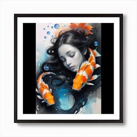 Koi Girl 3 Art Print