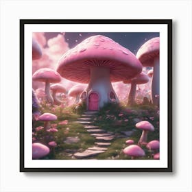 522426 Masterpiece, Dream Forest, Summer Pink Mushroom Ho Xl 1024 V1 0 1 Art Print