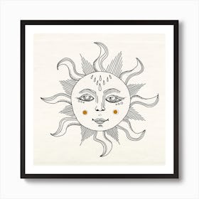 Sun Face Square Art Print