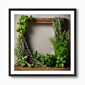 Frame Of Herbs 41 Art Print