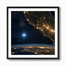 Earth At Night 3 Art Print