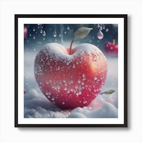 Apple In The Snow Art Print