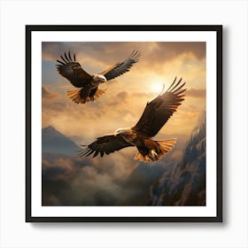 Eagles In Flight Art Print