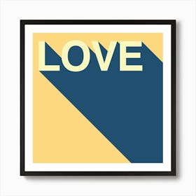 Retro Love (Yellow/Blue) Art Print