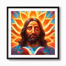 Jesus Reading A Book Pop Art enlightenment Art Print